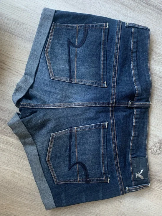 American Eagle Outfitters Dark Blue Denim Jean Shorts - Picture 5 of 11